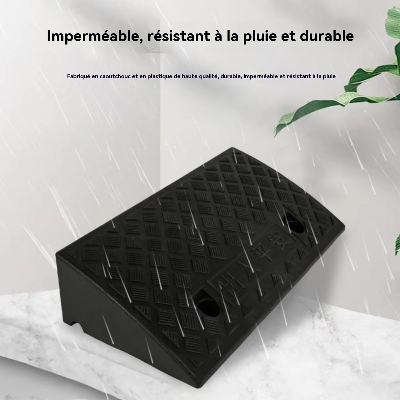 en Caoutchouc De Trottoir, Rampe De Seuil pour Marche Hauteur 5-13 Cm, Rampe De Bordure pour Trottoirs, Voitures, Camions, Accès, Vélos, Motos, Chiens, Fauteuils Roulants (Noir, 50CM*22CM*5CM)