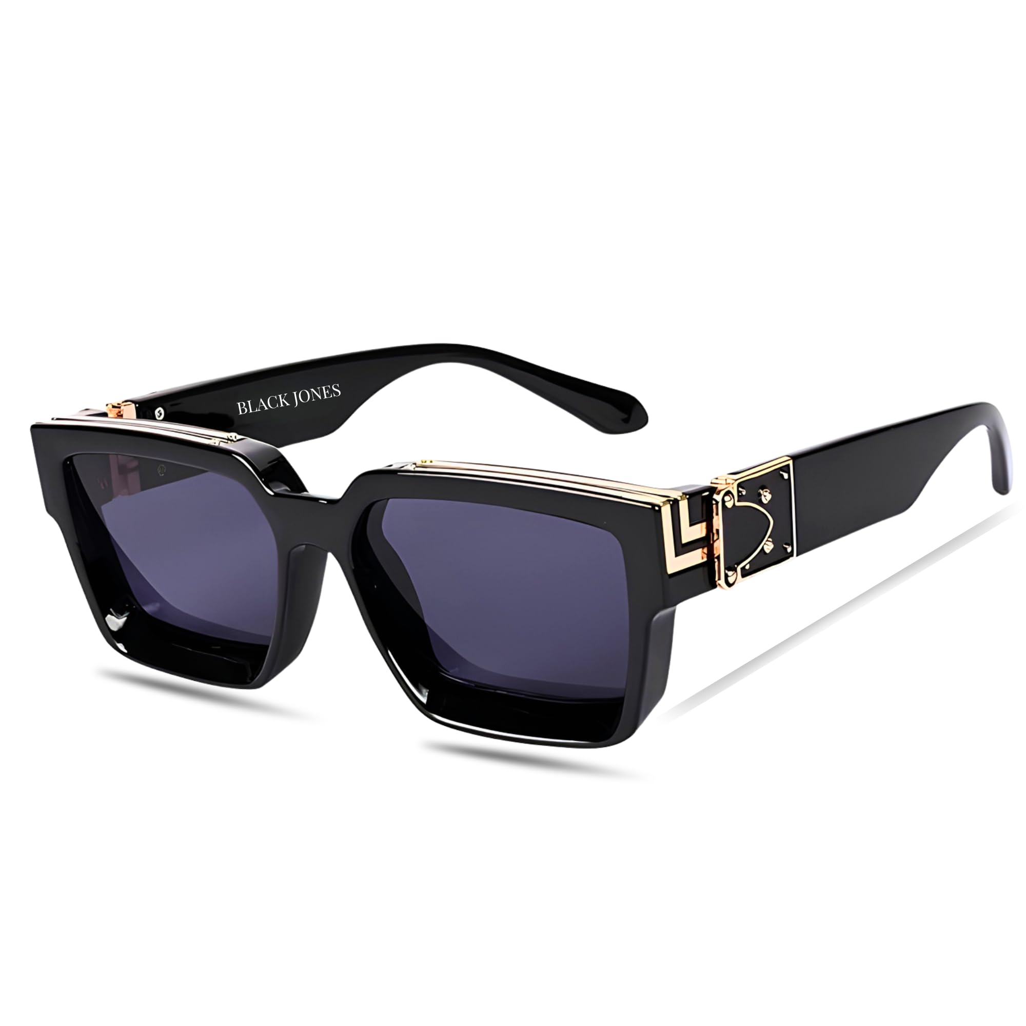 Square Sunglasses for Men & Women Black & Golden-image-36