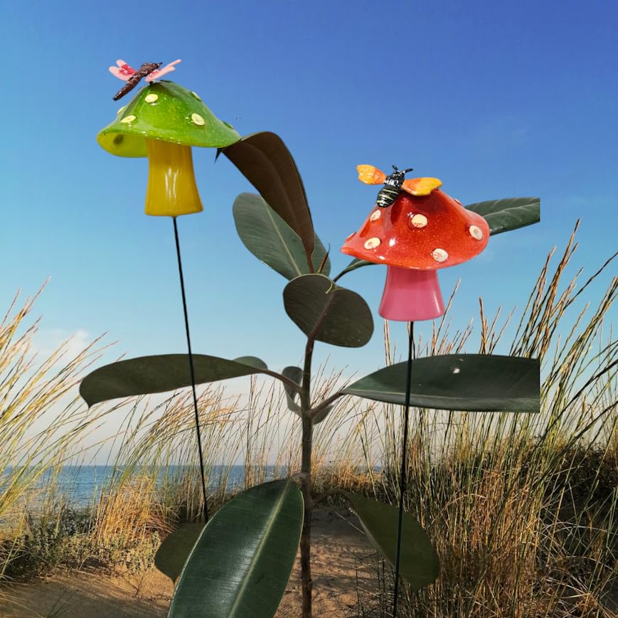 ARUNA DECOR PVC & Metal Colourful Mushrooms Set of 2 Garden Decoration Outdoor Sticks/Stakes (Lawn Decor, Garden Decor, Outdoor Decor Stick) [9x9x9 cm] (Mushroom) (B0DB62P7G1) Amazon Price History, Amazon Price Tracker