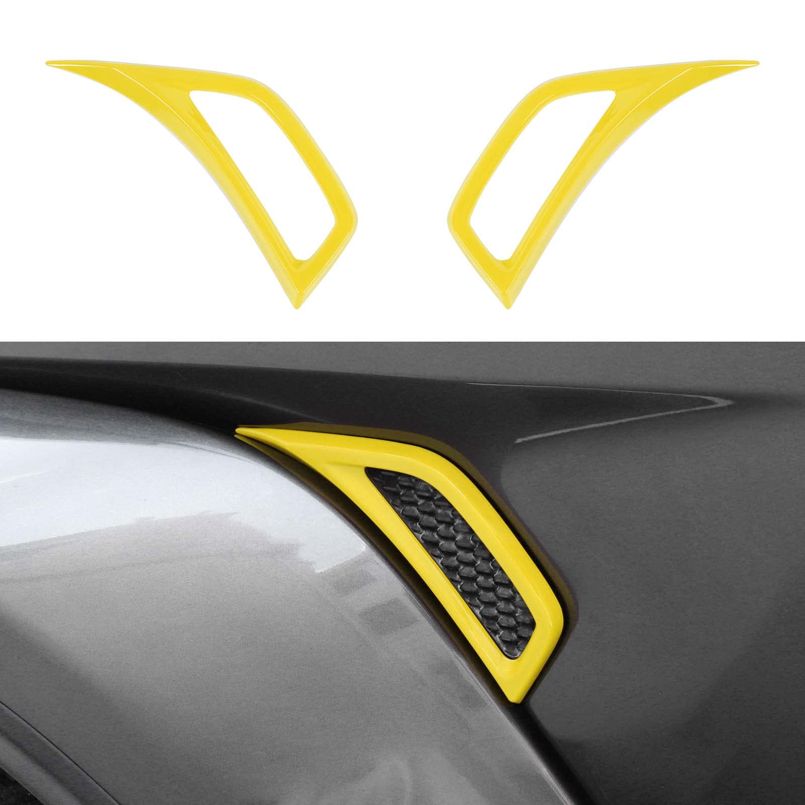Voodonala for Jeep JL ABS Carbon Fiber Side Air Conditioning Vent Outlet Decoration Trim for 2018-2022 Jeep Wrangler JL JLU Gladiator JT Yellow