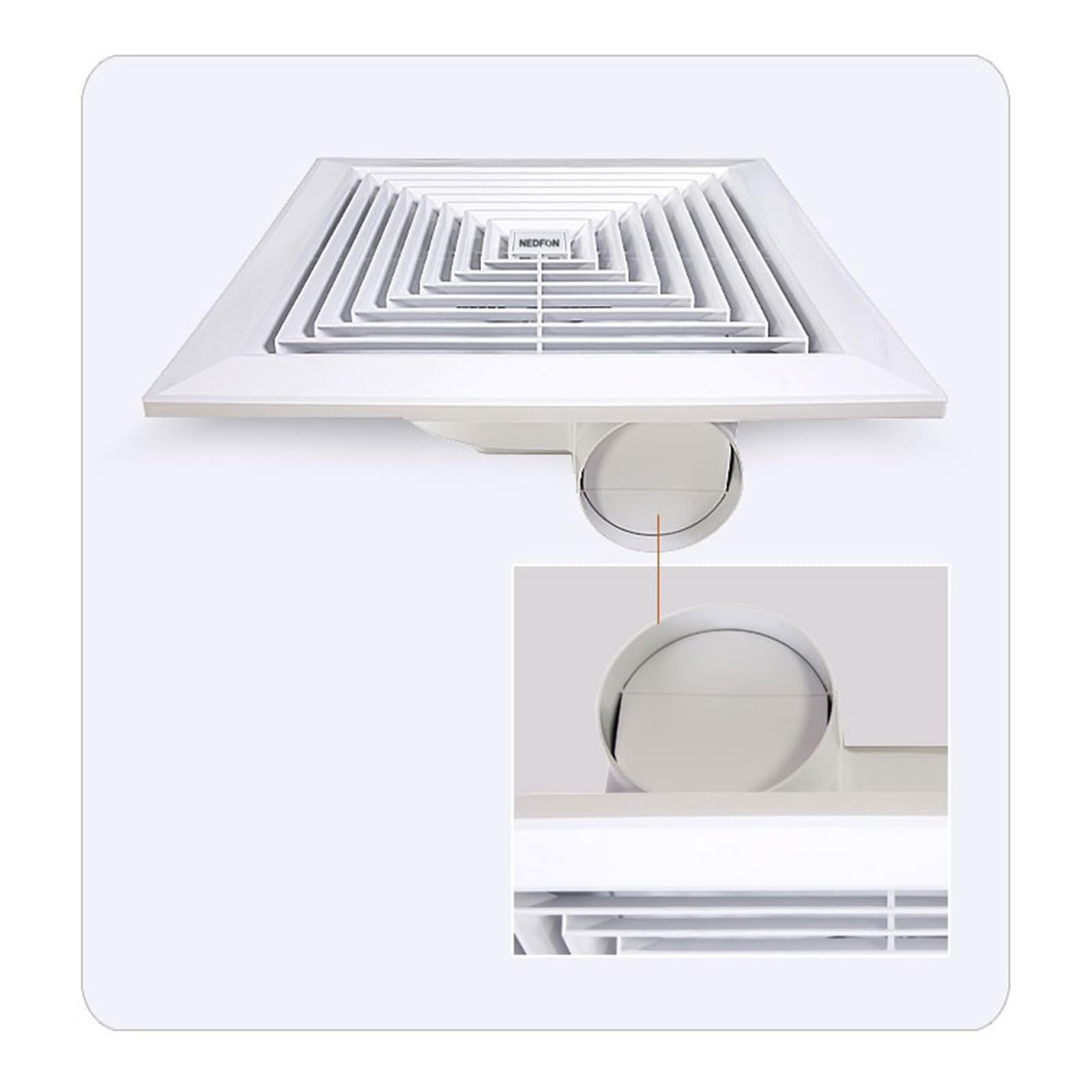 Estrattore Aria Ventilatore di scarico 60x60 cm Montato a soffitto Soffitto silenzioso Potente ventilatore di scarico Ventilatore for ufficio commerciale Anti riflusso Ventola Aspirazione