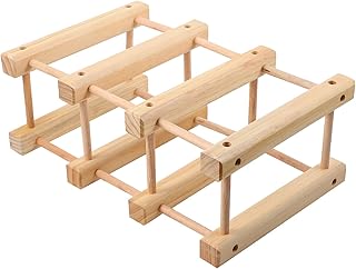 Cabilock Drewniany stojak na butelki wina uchwyt na butelkę wina blat stojak na wino organizery do przechowywania wina półka do przechowywania wina do samodzielnego wykonania Boże Narodzenie kolacja przyjęcie bary piwnica z winem kuchnia przechowywanie