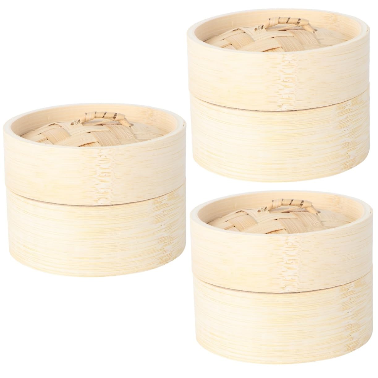 Amosfun 3 Sätze Dampfgarer zum Nachtisch asiatisch kochen bao buns steamer nackenwärmekisse Büfett Fischdampfer Dampfgarer für die Küche Knödel Dampfkorb aus Holz Bambus