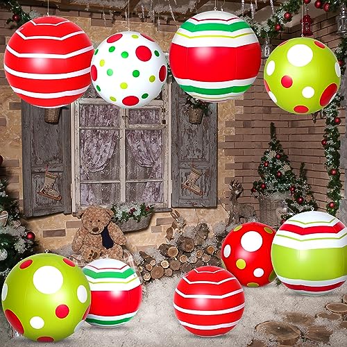 Jetec JETEC-BALL-ASD15 12 Pcs 24 Inch 16 Inch Giant Inflatable Christmas Ball Christmas Outdoor Inflatables Ornaments Giant Pvc Inflatable Christmas Ball thumb #6