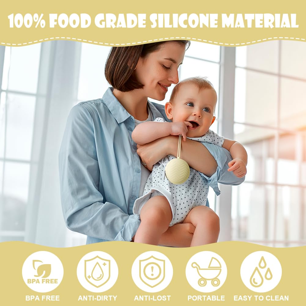 Aolso Porta Succhietto in Silicone, Lavabile Contenitore per Ciuccio, Custodia in Silicone per Ciucci per Bambini da Viaggio, Chiusura a Cerniera per Ciuccio, 1 pcs Portaciuccio Portaciuccio Silicone