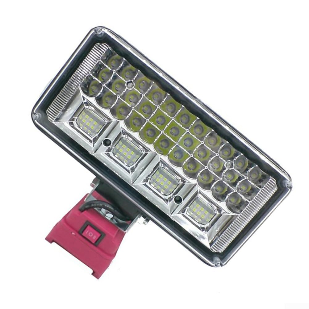 Luz de trabajo LED inalámbrica compatible con batería de iones de litio Einhell de 18 V, lámpara portátil de 57 LED, luz de inundación recargable para construcción, taller, exteriores (batería