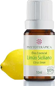PHYTOTERAPICA- Óleo Essencial de Limão Siciliano -Para Difusor, Massagem e Aromaterapia -Ameniza angústia, proporciona clareza e ânimo e é indicado para massagens - 100% Puro e Natural - Cítrico, 10ml