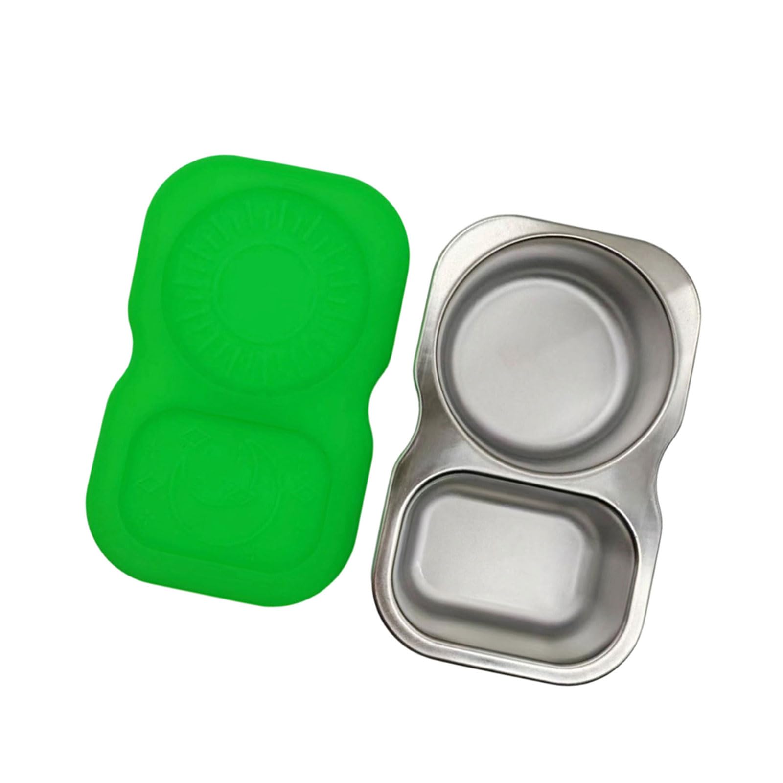 jiingekk Sturdy Nonrust Steel Double Side Dipping Cup Family Gathering Sauces Great for Parties and Family Gatherings Double Compartment Sauce Container