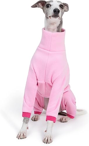Miniatura 2 de Ropa de galgo italiano de galgo, disfraz de dinosaurio de vellón, acogedor disfraz de dinosaurio de vellón, abrigo básico de cuello alto (rosa,