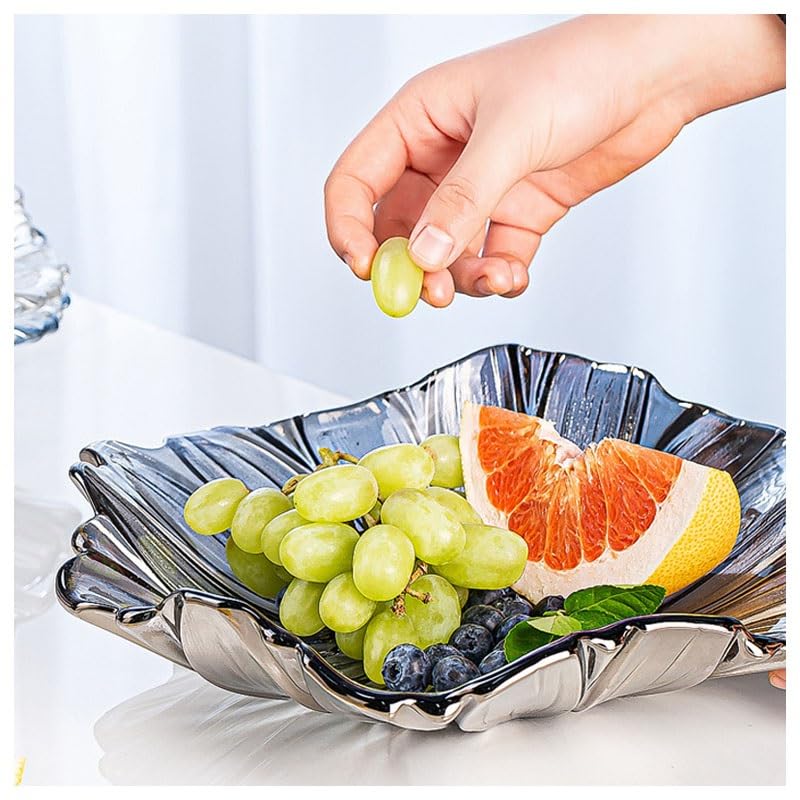 Plato decorativo de cristal con forma de flor para cocina, sala de estar, mesa de comedor, cesta de almacenamiento creativa para pan y aperitivos