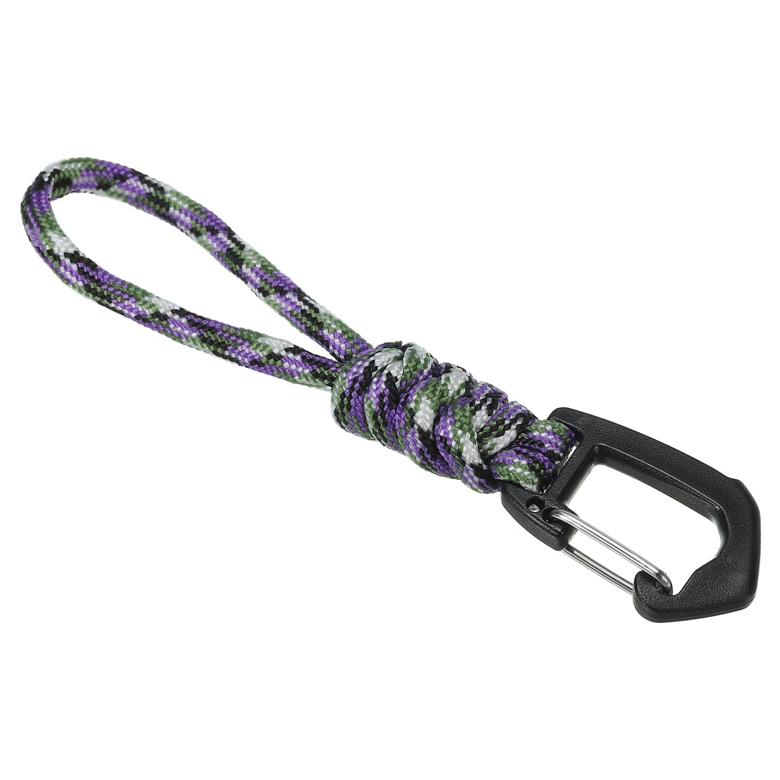 PATIKIL Badge Lanyard 4.7 Inch, Necklace Keychain Cord Metal Clasp Hook Ring Strap for Keys Whistle ID Card Badge Holder Camo Purple