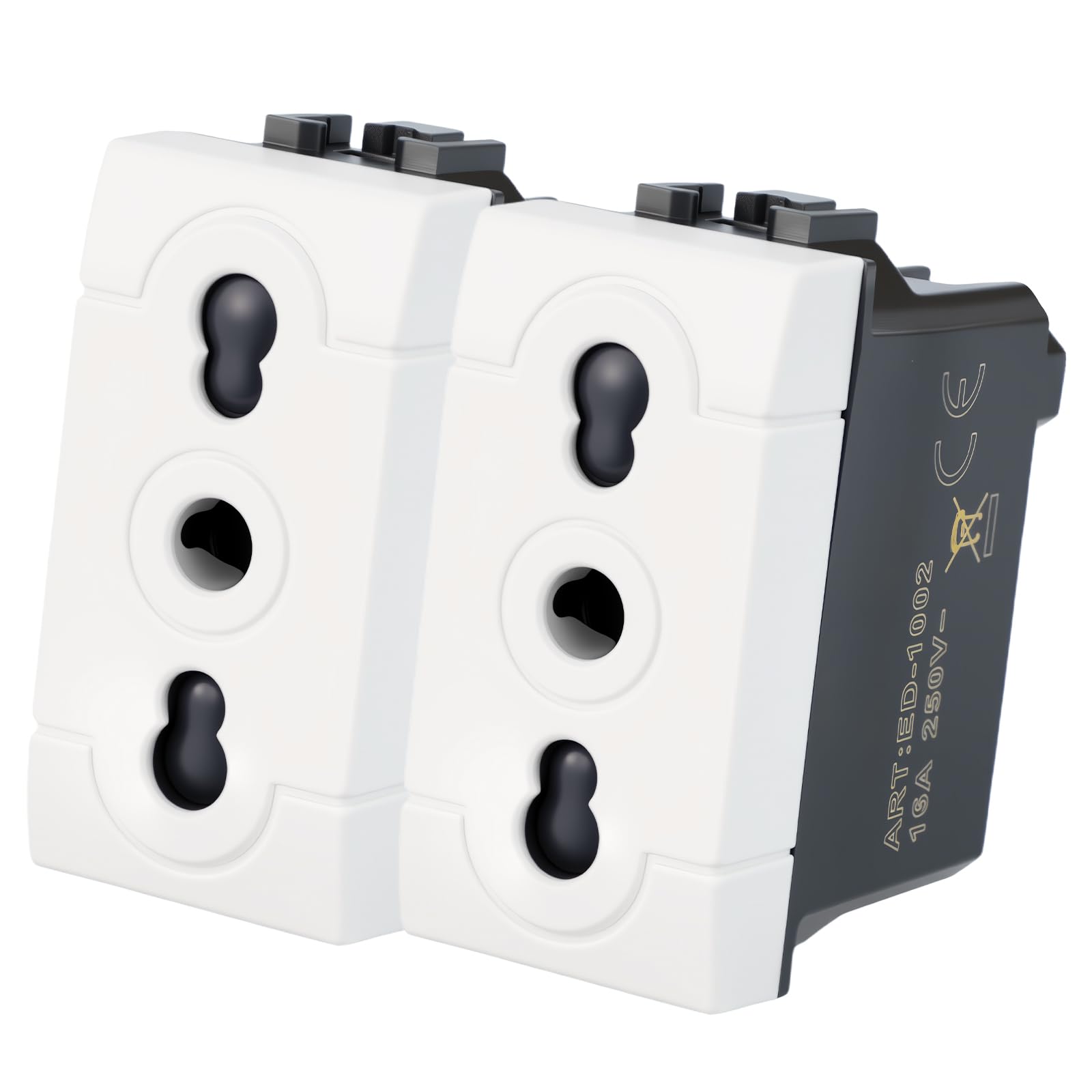 OPUS RESIST Presa Elettrica IP55 - 2 Posti Verticale, Bianco, Con Guarnizioni E Morsetti, Per Esterni E Giardino