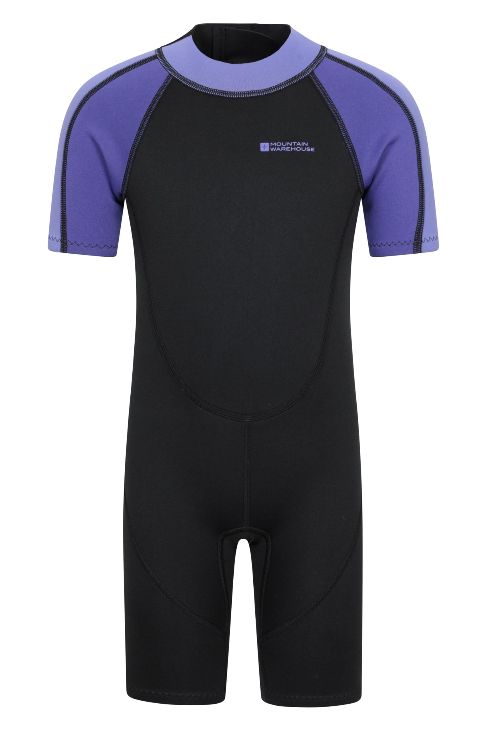 Mountain Warehouse Kids Shorty Wetsuit - 2.5mm Thickness, Flat Seams, Easy Glide Zip Children's Wetsuit, Neoprene, Adjustable Neck Closure - Spring Summer, Swim Lilac (Kids) Kids Size 3-4 Years — image 1