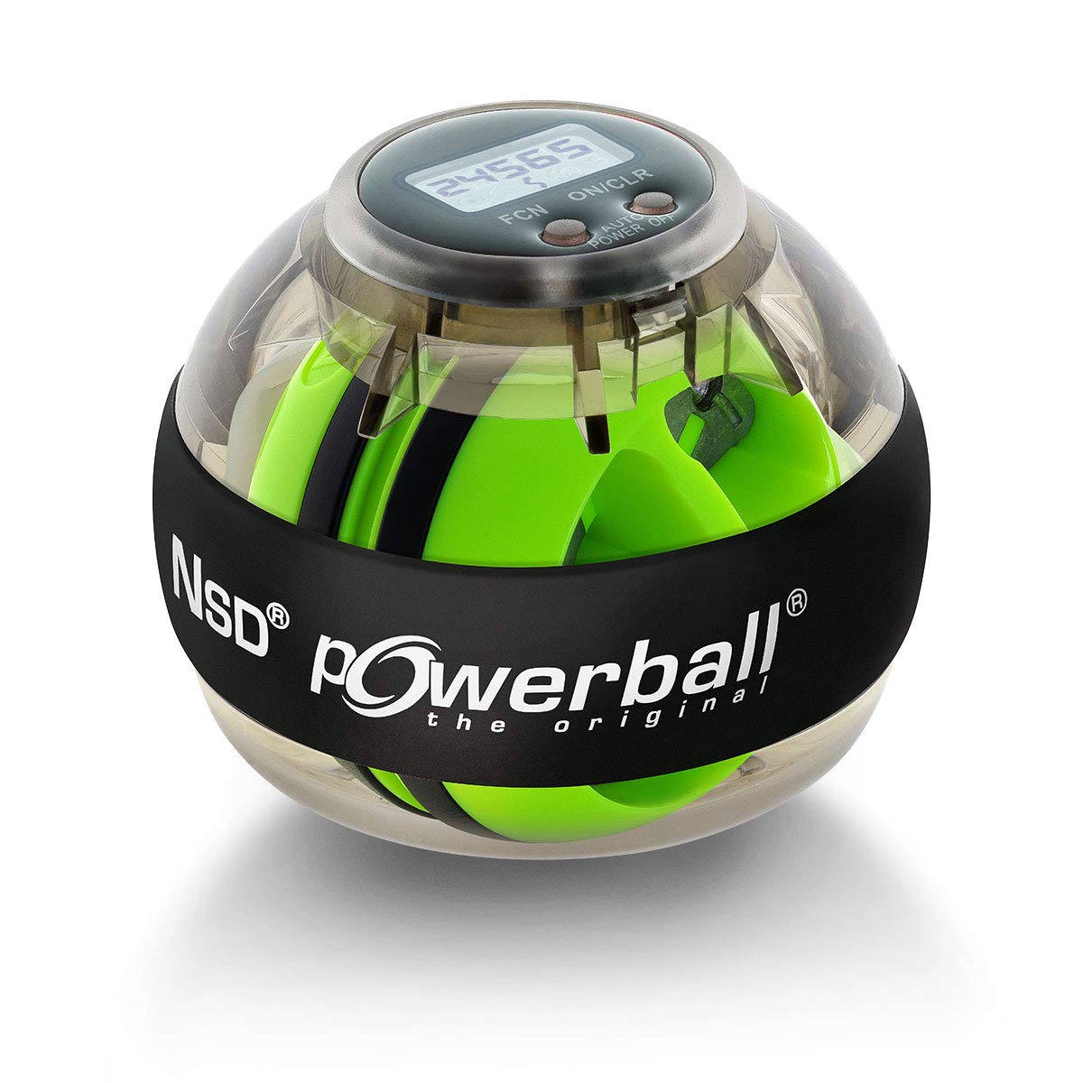 Kernpower, Powerball per allenamento braccia e mani, The Original Autostart Plus, Contagiri digitale Hand- Und Armtrainer Powerball The Original Autostart Plus Digitalem Drehzahlmesser , Bianco (grau transparent)
