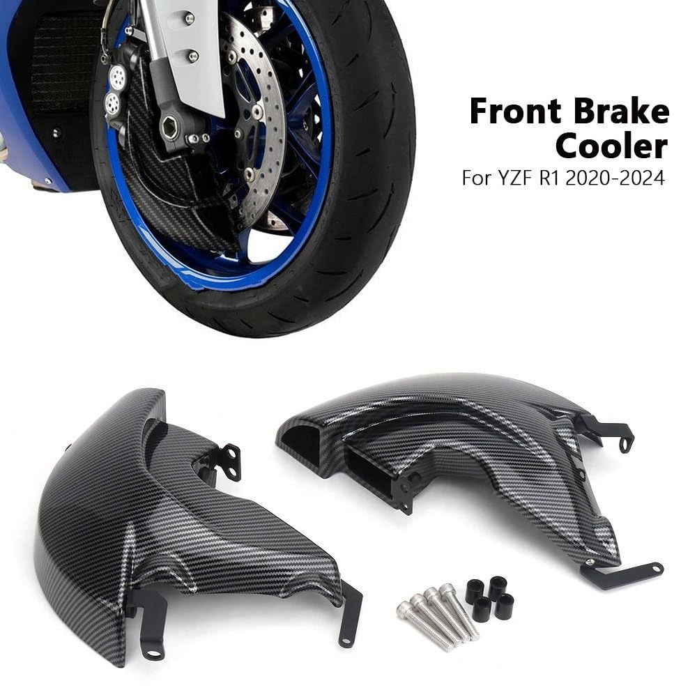 Conducto de Aire Conducto Aire Freno Delantero para YZF-R1 2020 2021 2022 2023 2024 2025. | Kit de refrigeración por aire de pinza de freno negra para motocicleta con carcasa más fría(Black)