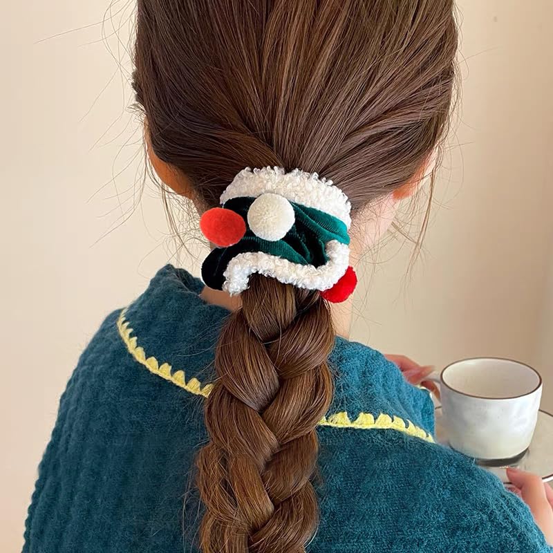 Christmas Hair Accessories Ponytail Holders for Women Girls Green Red Hair Bobbles for Thick Fine Hair Christmas Hair Scrunchies Xmas Christmas Hair Bands for Girls Women Christmas Gifts 2pcs - Image 4
