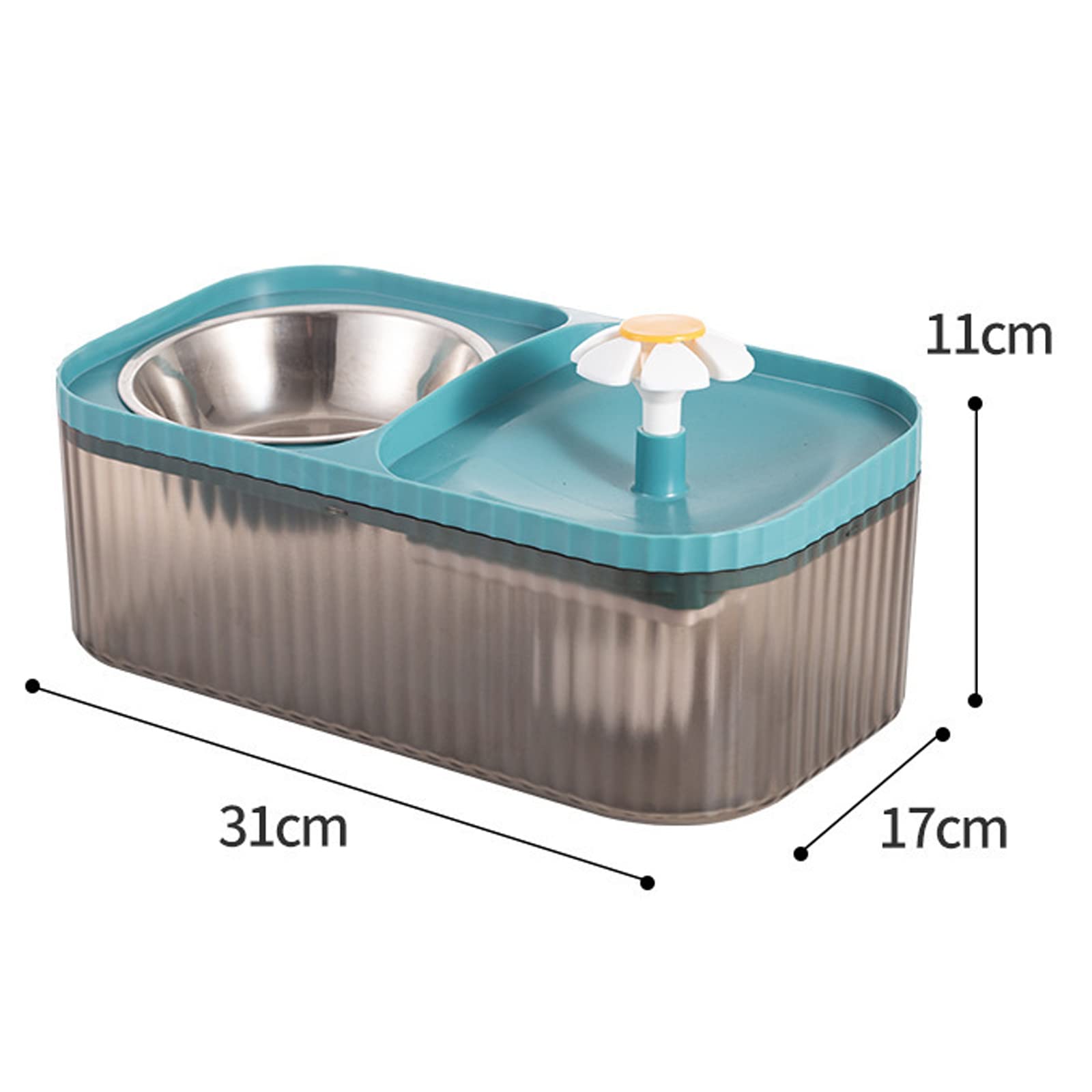 Cat Water Fountain and Food Bowl, 3L Ultra Quiet Pet Water Dispenser with Smart Pump, Automatic Fountain & Stainless Steel Bowl - image 2