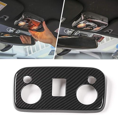 JeCar Para Mustang Fibra de Carbono Interior Techo Luz de Lectura Cubierta de Lámpara Accesorios para Ford Mustang 2015-2023
