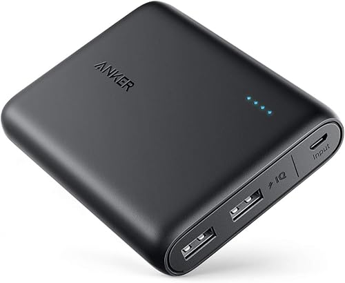Anker PowerCore 13000 - Cargador portátil compacto de 13000mAh 2 puertos para carga de teléfonos celulares tecnología PowerIQ y VoltageBoost para i