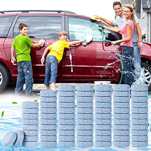 URAQT Auto Fensterreiniger,75 Stück Multifunktionale Auto Scheibenwaschtabletten Auto Scheibenwischer Reinigungsscheibe aus Massivem Glas Auto Brausewaschmittel für Fenster Bildschirm Glasprodukte
