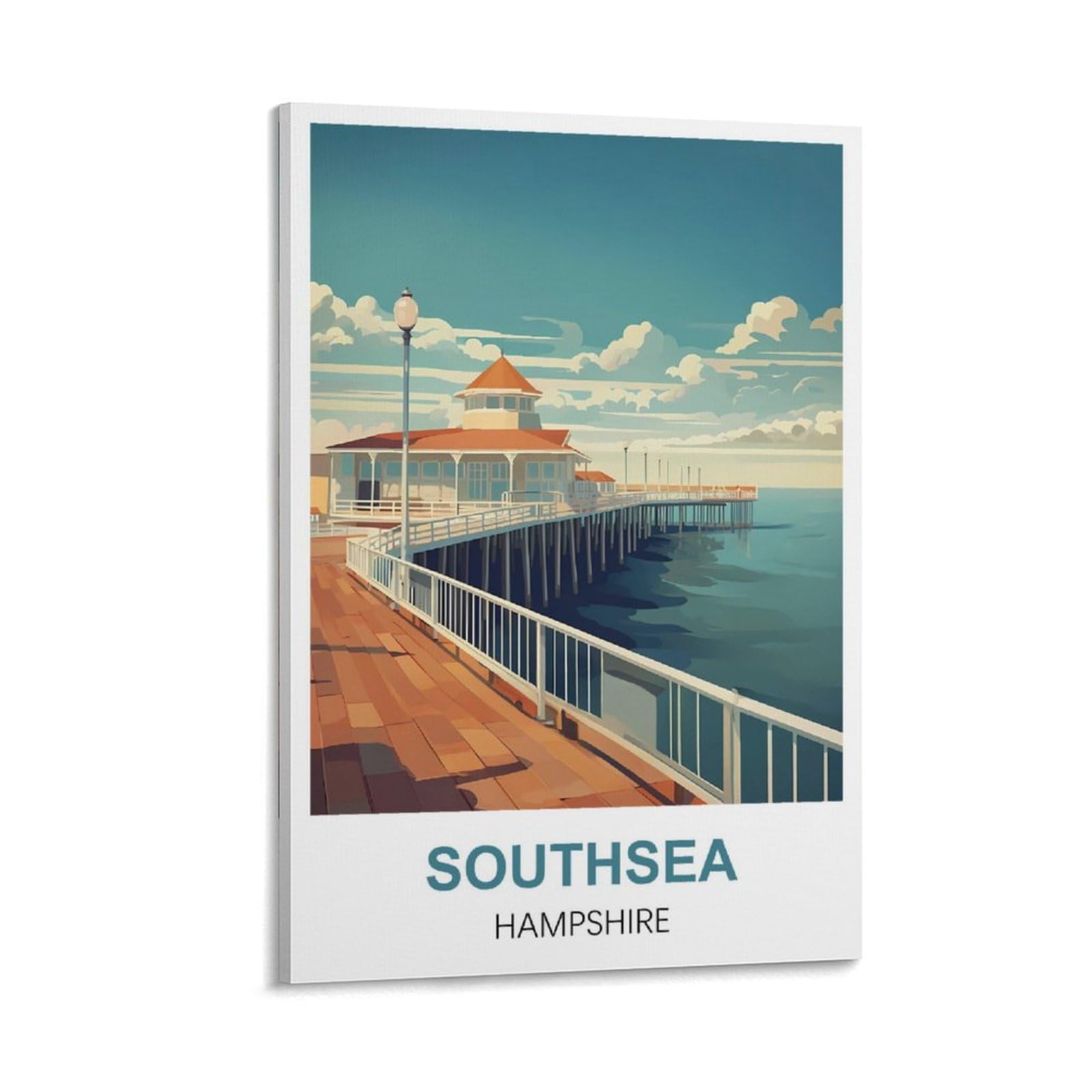CTZIKWW Southsea Hampshire Vintage Travel Poster 08x12inch(20x30cm) Canvas Art Prints Picture Wall Art Painting