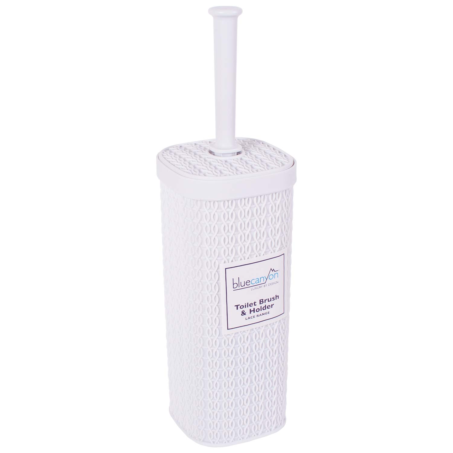 Blue Canyon Lace Design Plastic Toilet Brush, White