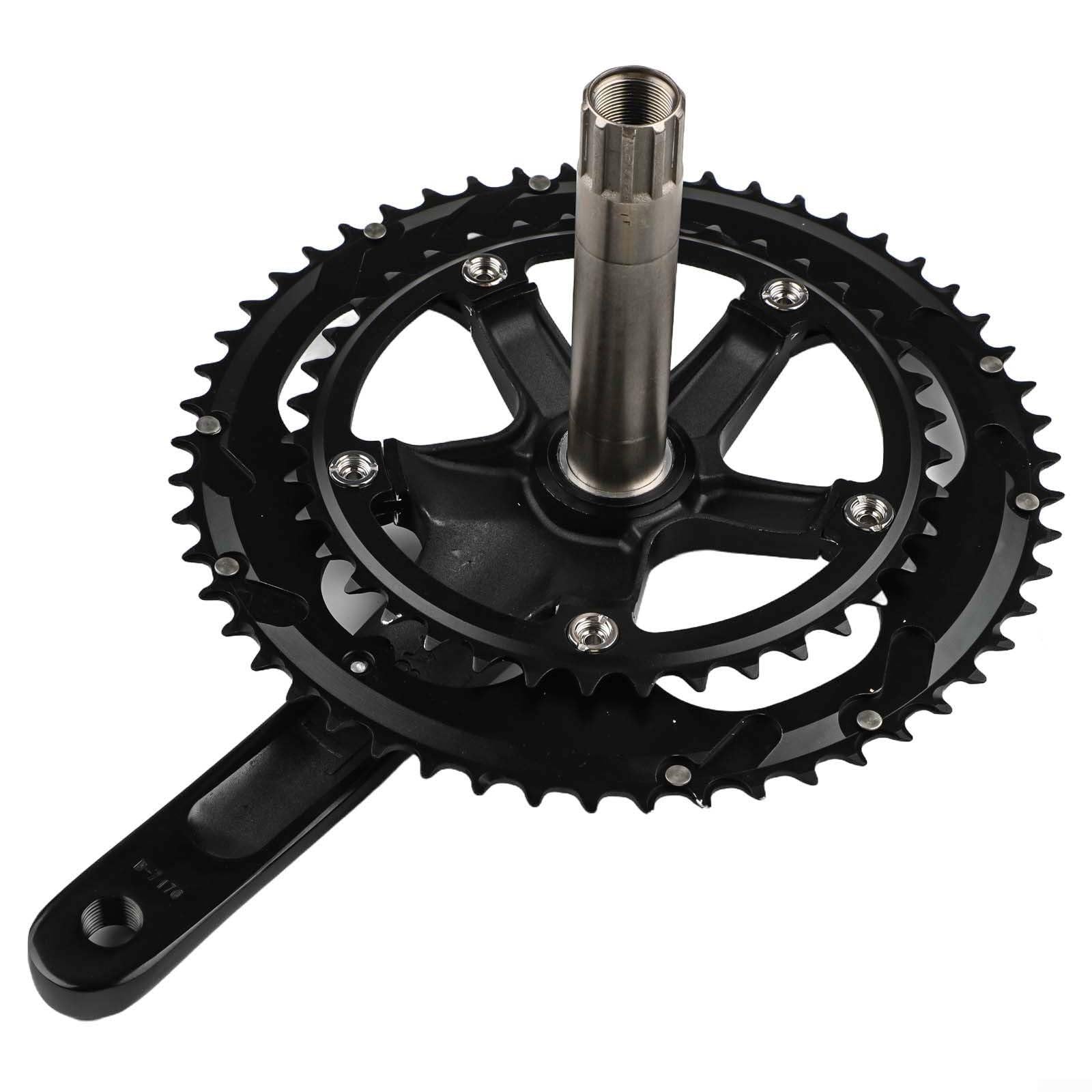 Guarnitura per bici da strada, 170 mm, doppia corona 53T 39T 130BCD in lega di alluminio per ciclismo a 10 11 velocità nera lavorata CNC per prestazioni affidabili con