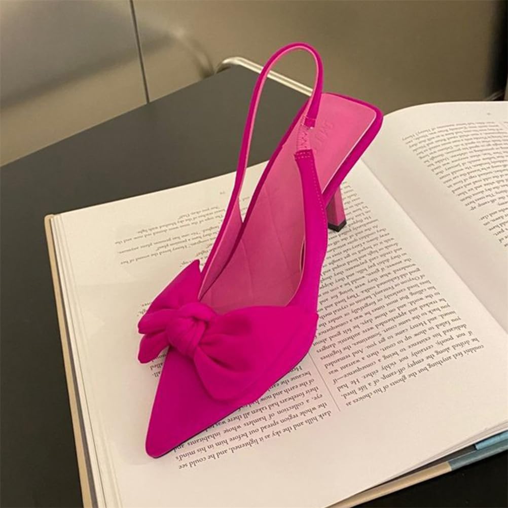 Femme Sandales Slingback Bout Pointu Sexy Escarpins Chaussures de Mariage à Talon Aiguille
