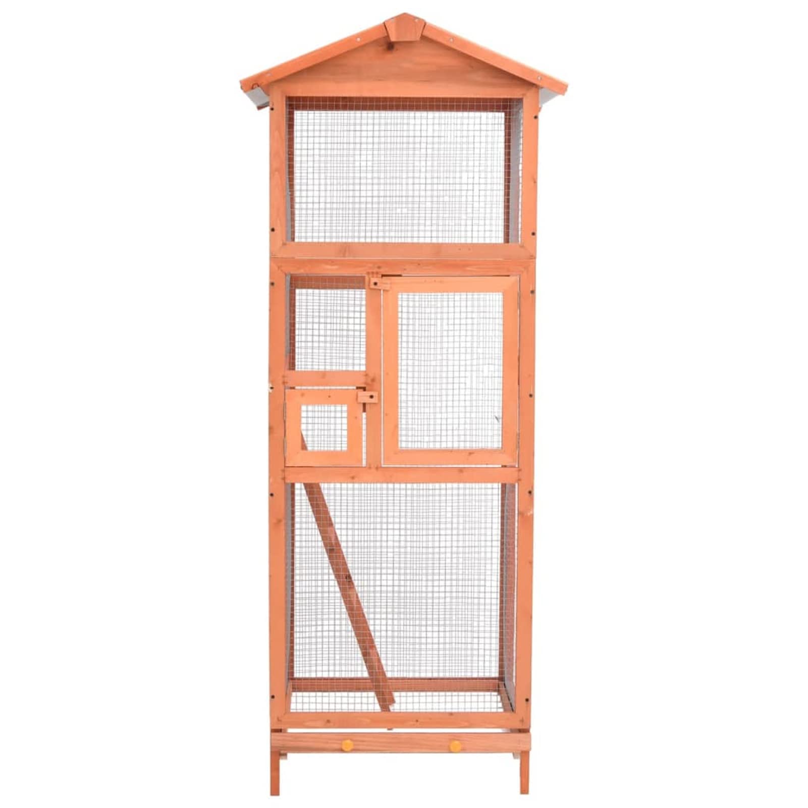 Vogelkäfig Holz Vogelkäfig Groß Vogelvoliere Käfig Vogel Vogelvoliere Innen Außen Aufzuchtkäfig Außenvoliere Käfig Vogelhaus Voliere 68x62x166 cm Massivholz Fichte