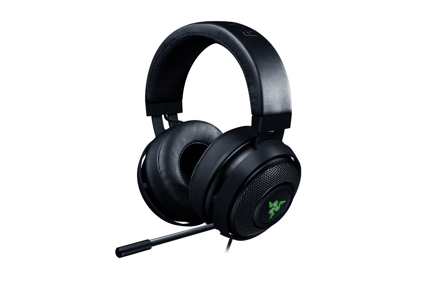 Razer KRAKEN PRO V2: Lightweight Aluminum Headband - Retractable Mic - In-Line Remote - Gaming Headset Works with PC, PS4, Xbox One, Switch, & Mobile Devices - Black