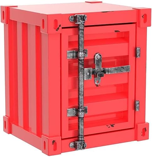 Miniatura 9 de ZHAOYONGLI-End Tables Mesa de noche industrial, vieja, roja, 15.7 x 14.9 x 18.9 pulgadas Viejo - Rojo,Oro negro (izquierda),Oro negro