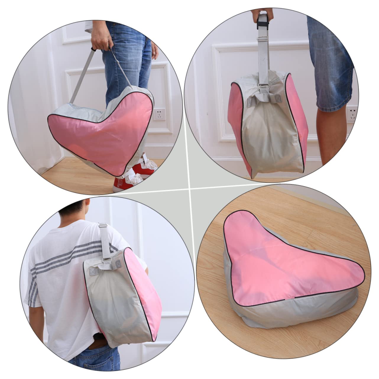 Borsa Portaoggetti Triangolare per Roller Skates e Ice Skates 2 Pezzi | Tessuto Oxford Rosa, Design Portatile Riutilizzabile, Facile da Pulire