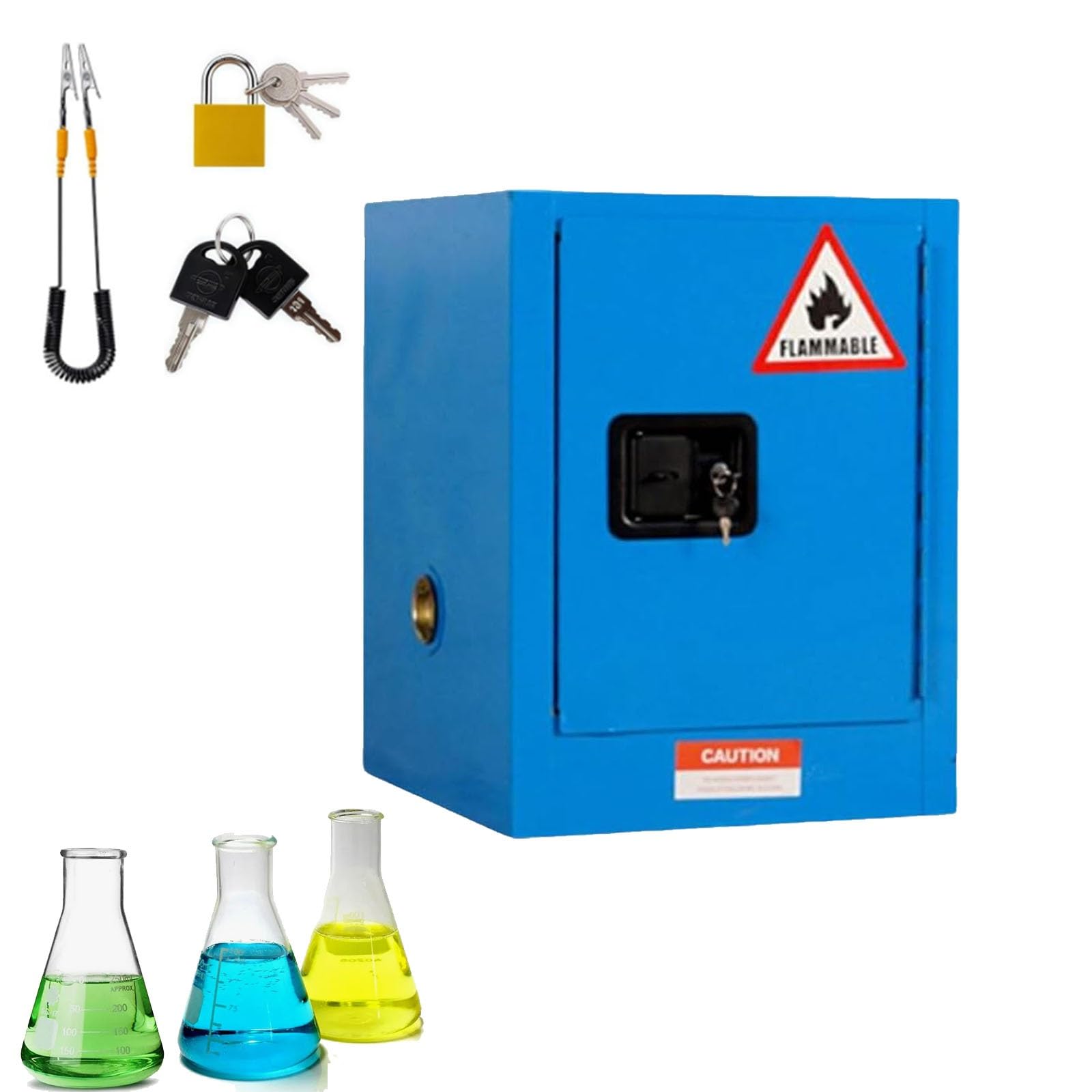 Armarios de seguridad para materiales peligrosos, a prueba de explosiones e inflamables, estantes ajustables, acero galvanizado para uso industrial y de laboratorio
