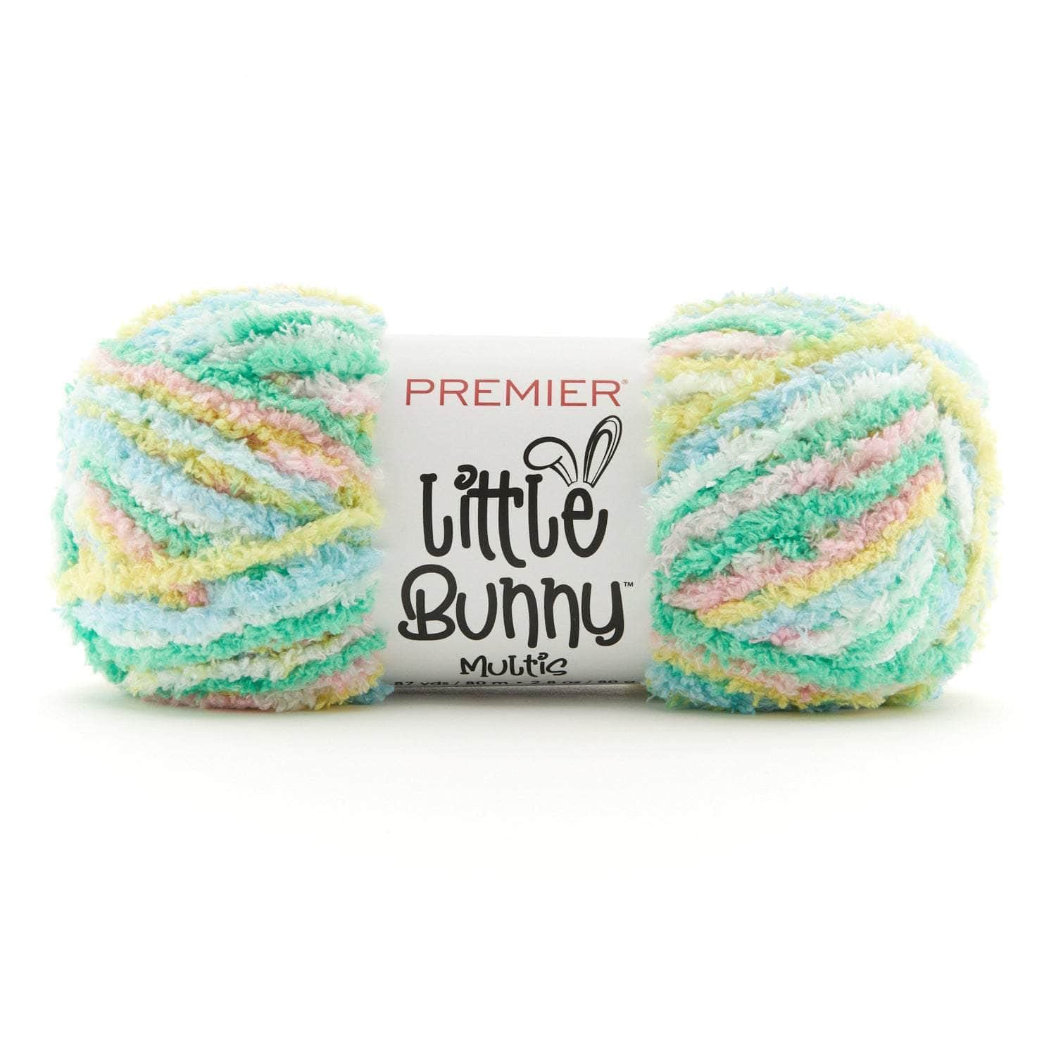 Premier Yarns Little Bunny Yarn Bulky Weight Plush Knitting and Crocheting Yarn 100% Polyester Cotton Candy 3.5 oz 109 yards product thumbnail 2