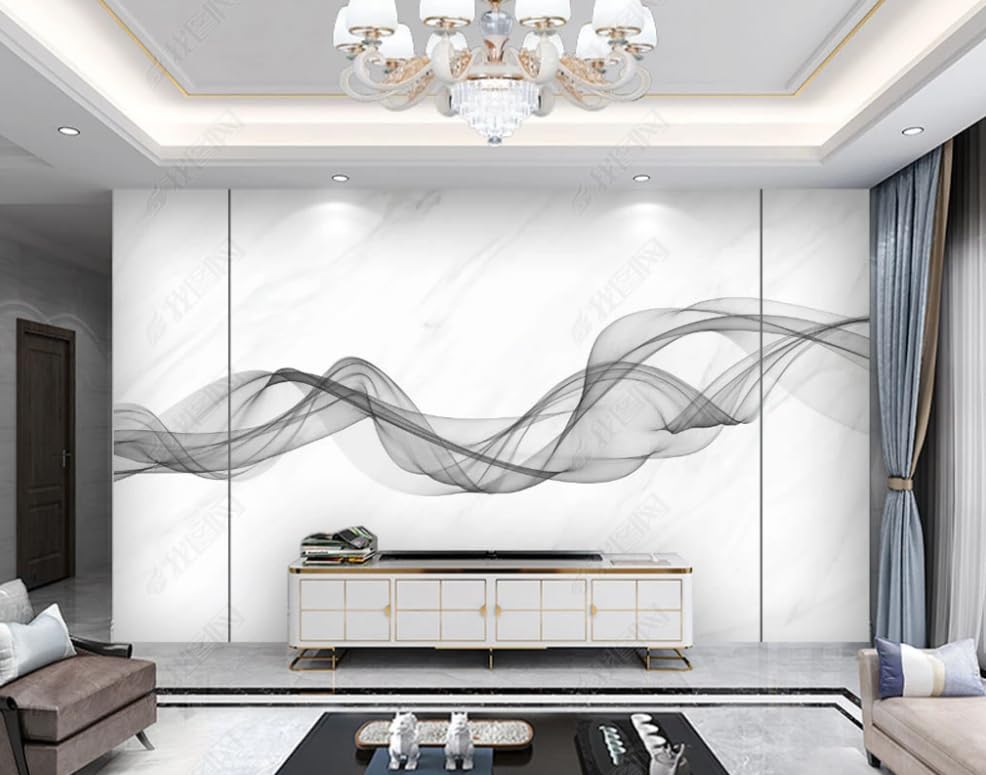 Papier peint intissé lignes abstraites pour un salon au style épuré