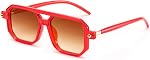 FEISEDY Vintage Square 70s Lunettes de soleil Aviator Flat Femmes Hommes Classic Retro Cadre élégant UV400 Lunettes de soleil B2622
