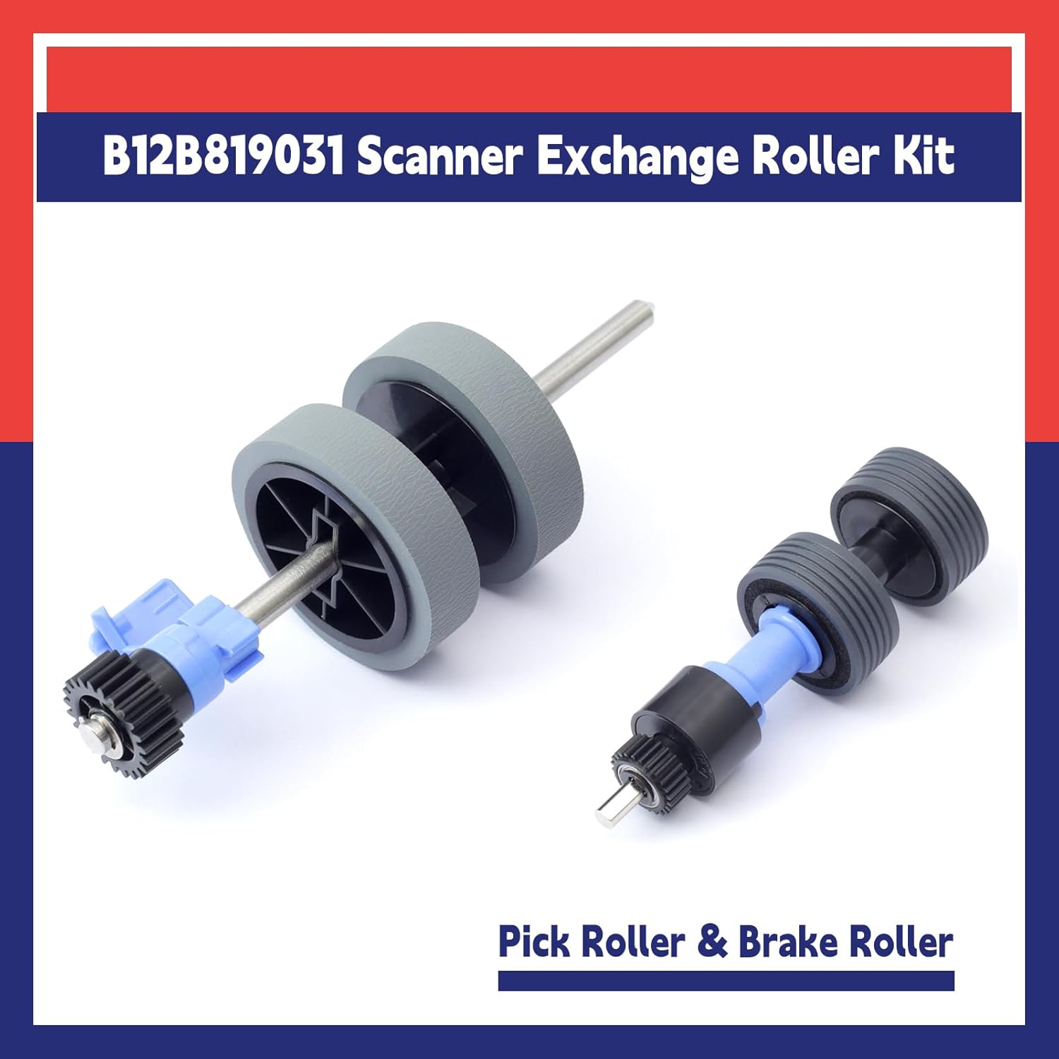 B12B819031 Scanner Exchange Roller Kit Replacement for Epson DS-530 ES-400 ES-500W ES-865 FF-680W DS-570W DS-575 DS-770 DS-780 DS-870 DS-970 DS-975 Replace B12B819041
