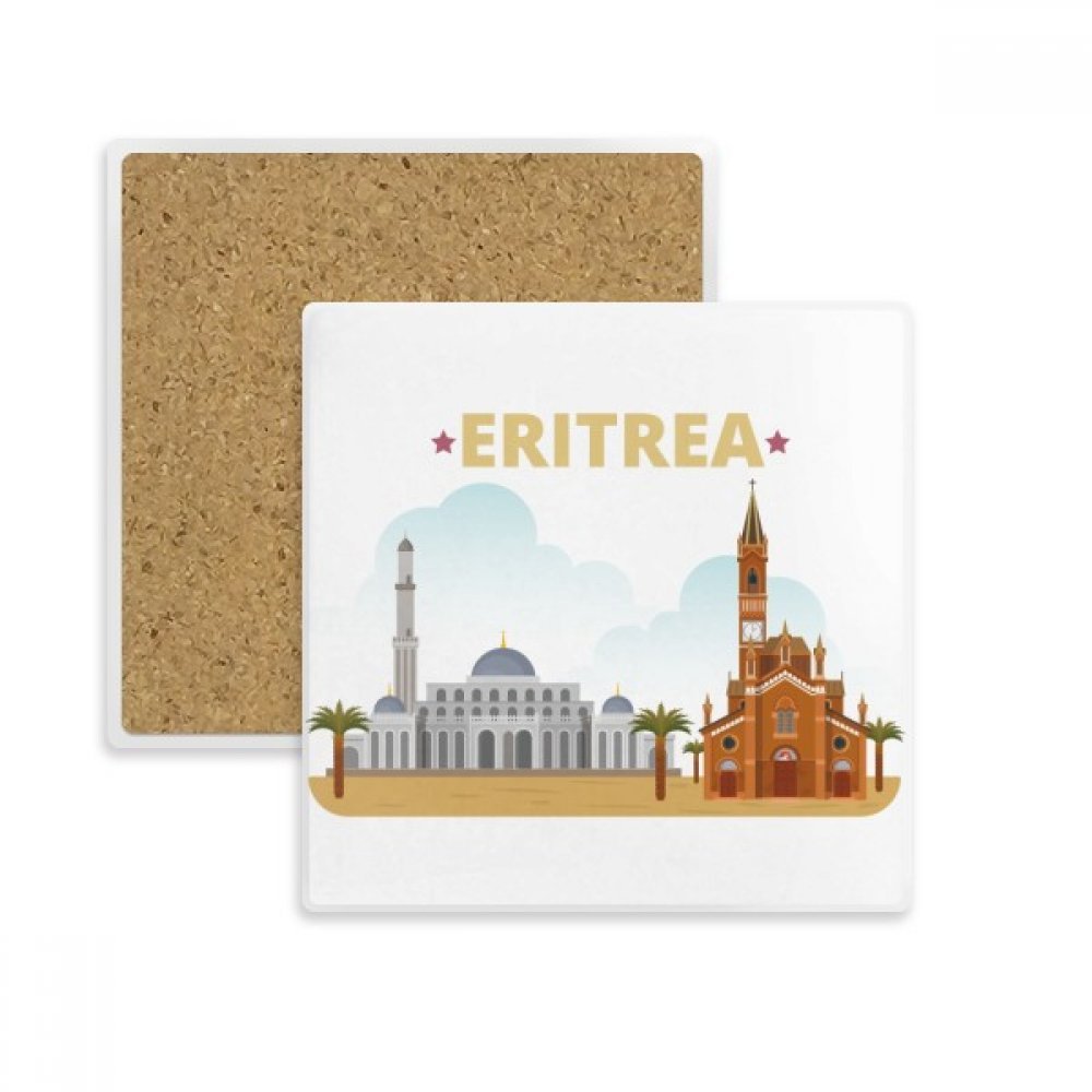 Coaster Tasse Érythrée absorbant multicolore dessous de verre pierre
