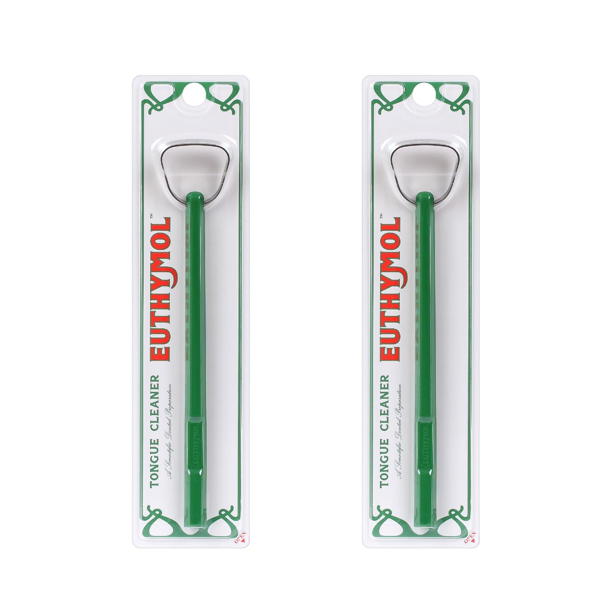 Euthymol Stainless Steel Tongue Cleaner, 14° Neck Angle for Better Tongue Cleansing, Minimizes Gag Reflex, Helps Reduce Bad Breath, Fresh Breath for 12