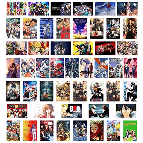Deed Wall Anime Posters for Room Aesthetic, Anime Room Decor for Bedroom, Anime Wall Collage Kit, Anime Wall Decor, 50PCS 4x6 INCH Anime Posters Pack