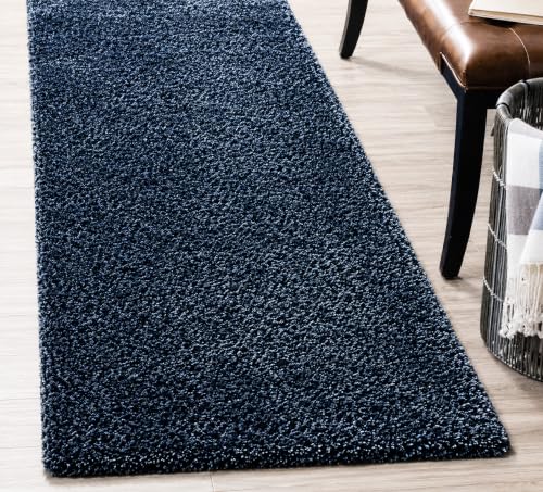 Image of Shaggy Runner Carpet 2x6 Ft| Anti Slip Floor Mat (Blue)