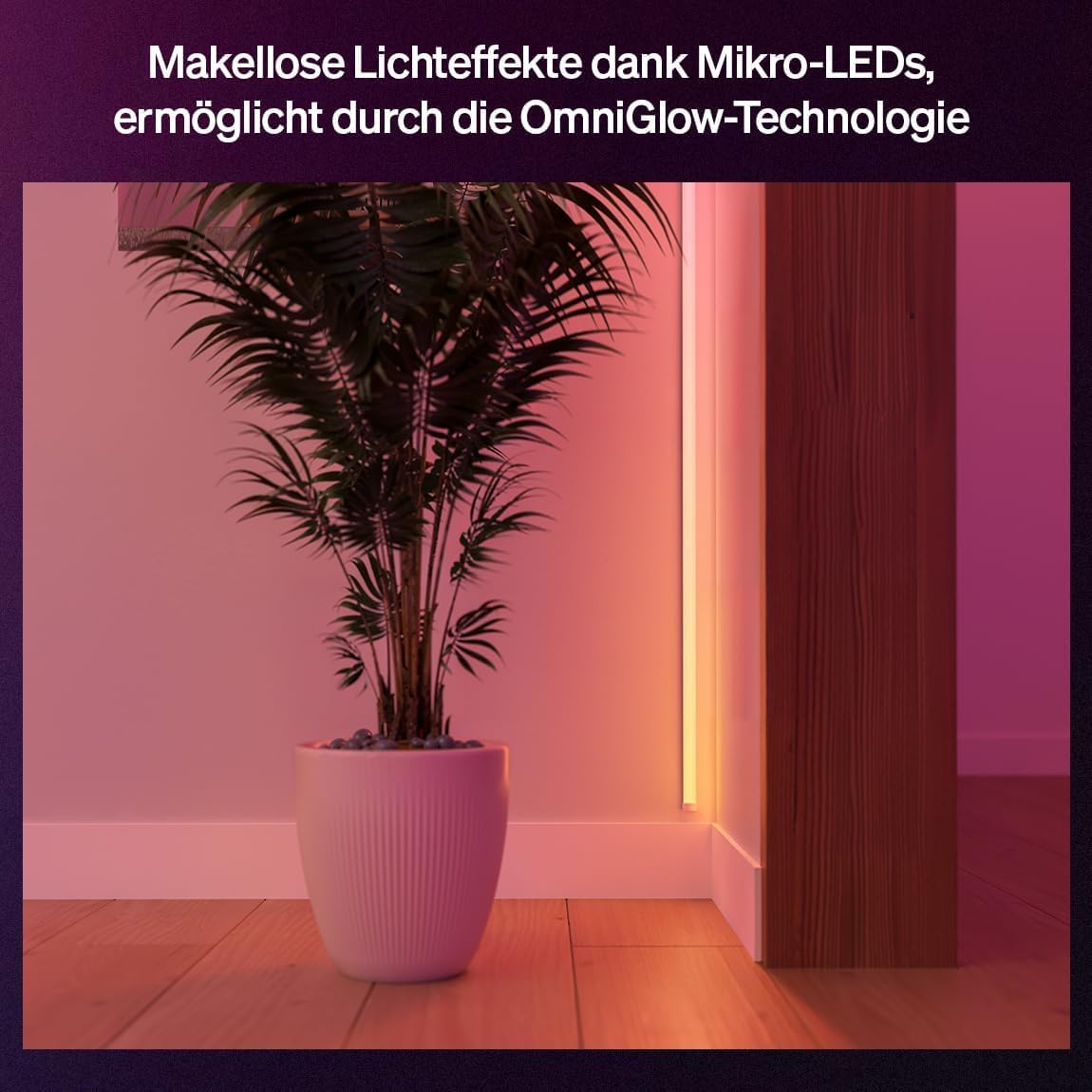 Philips Hue OmniGlow 3m Mikro LED-Lightstrip 2700 lm Lichtband farbige LED Streifen App- und Sprachsteuerung