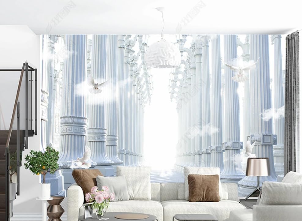 Papier peint intissé nuages blancs pour créer un salon zen et lumineux