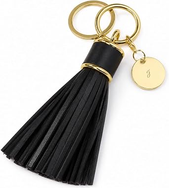 THINGS REMEMBERED Engraved Leather Tassel Keychain & Bag Tag