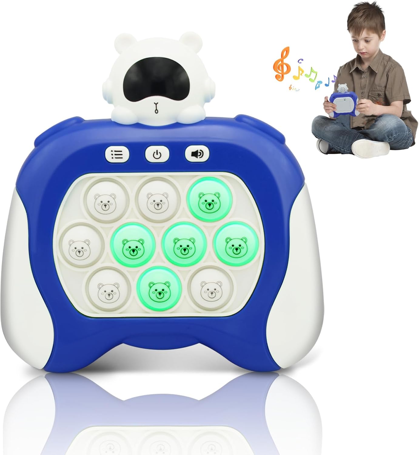 Pop Fidget Kids Games Toys, Fast Push Game,Handheld Game for Kids 3+, Quick Push Game, Bubble Stress Pop Light Up Game, Autism Sensory Toys Mini Games, Birthday Gifts for Kinds -Blue Astronaut