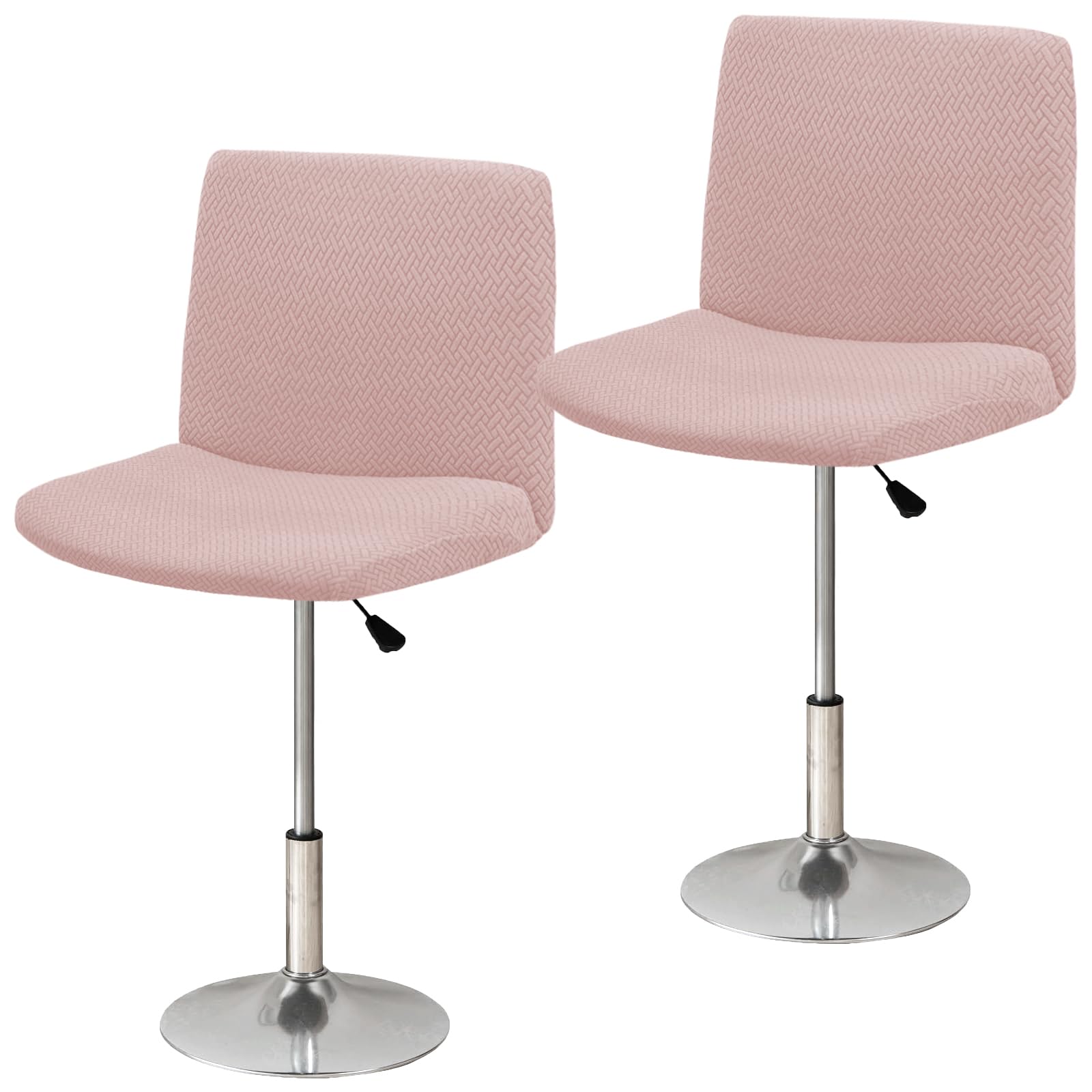 SOMYTING 2 fundas para sillas de bar, sin mangas, para silla de escritorio, de punto, jacquard, moderna, para silla de baño, asiento ancho, para silla de trabajo (rosa)