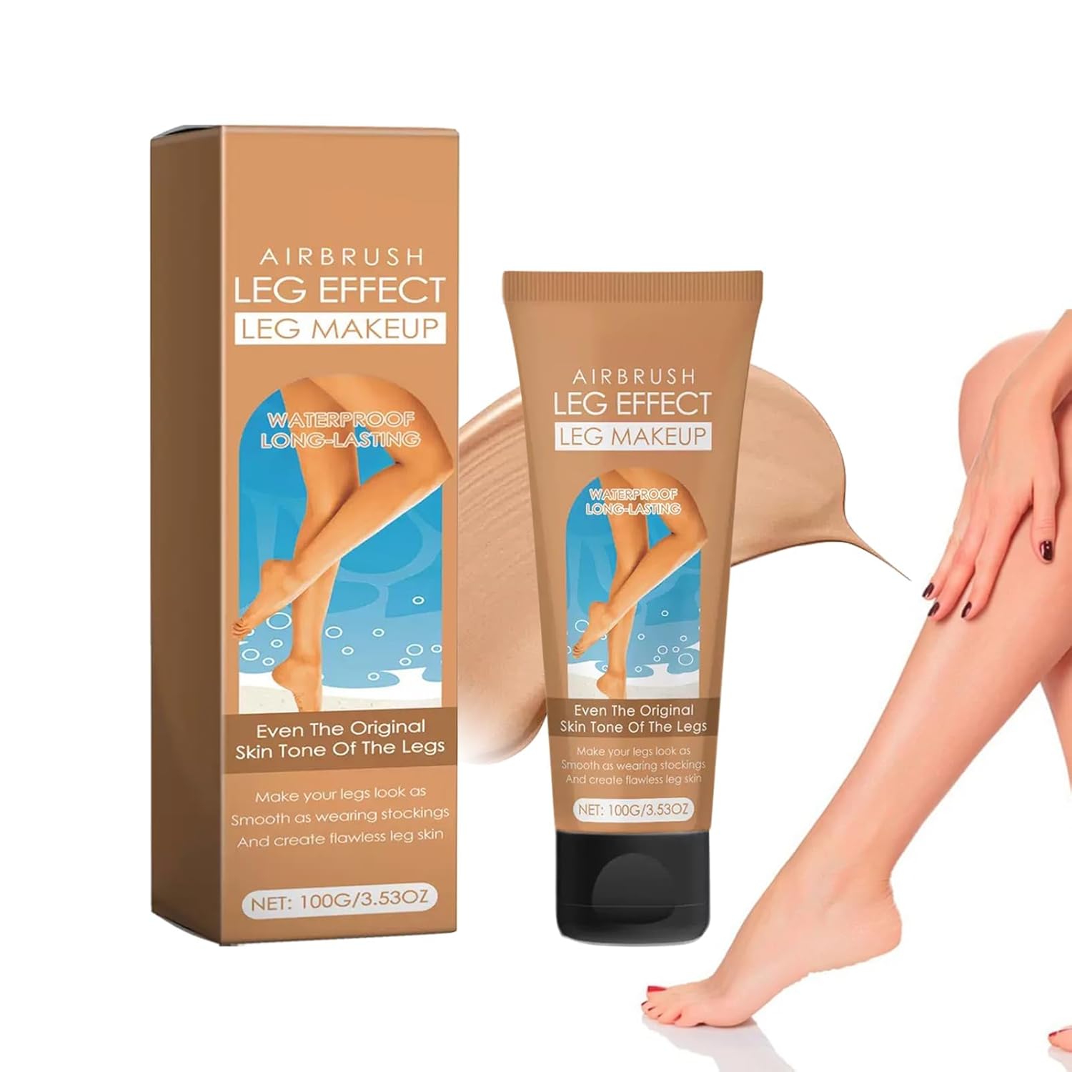 Leg Makeup Waterproof No Transfer,Leg Vein Cover up Makeup,Body Scar Cover up for Tattoo Concealer (Medium Golw)-003