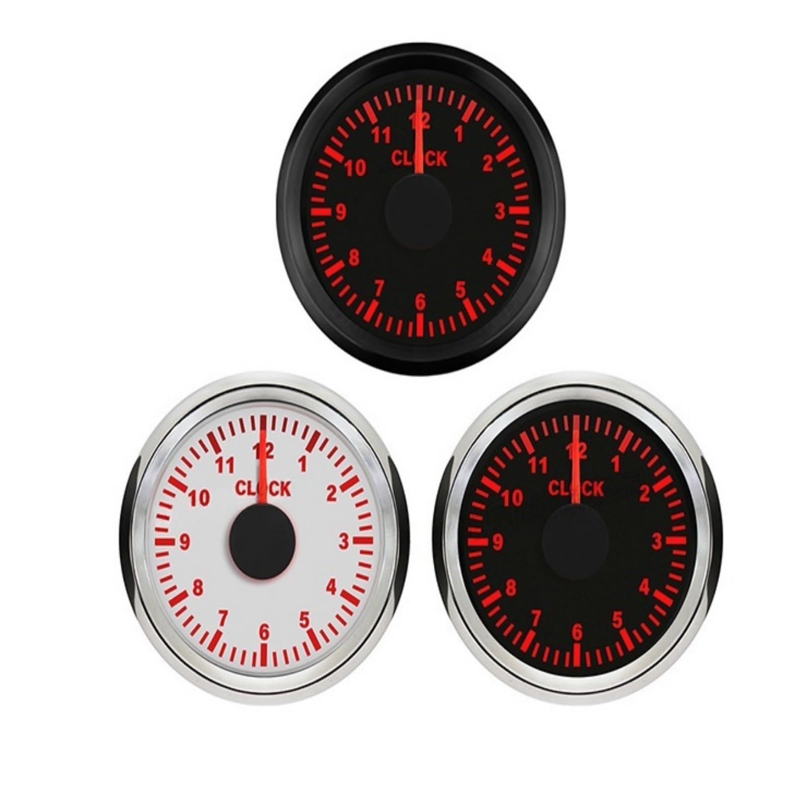 0-12 Stunden Betriebsstundenzähler 2" 52mm Uhrmessgeräte mit roter Hintergrundbeleuchtung Instrumentenanzeige 9-32V Prüfen(A)