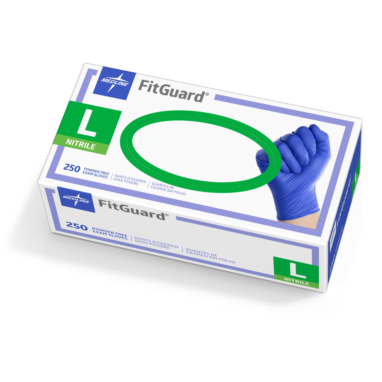 Medline FitGuard Touch Nitrile Exam Gloves, 250 Count, Small, Powder Free, Disposable, Not Made with Natural Rubber Latex