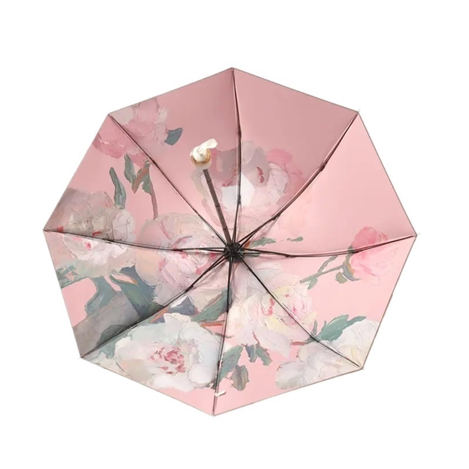 Kortran Women's Floral Umbrella, Sunshade, Foldable Rain Or Shine Umbrella, Folding Umbrella(Pink)